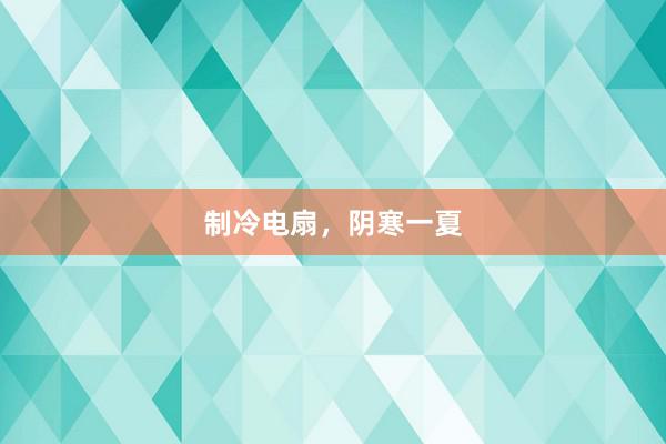 制冷电扇，阴寒一夏